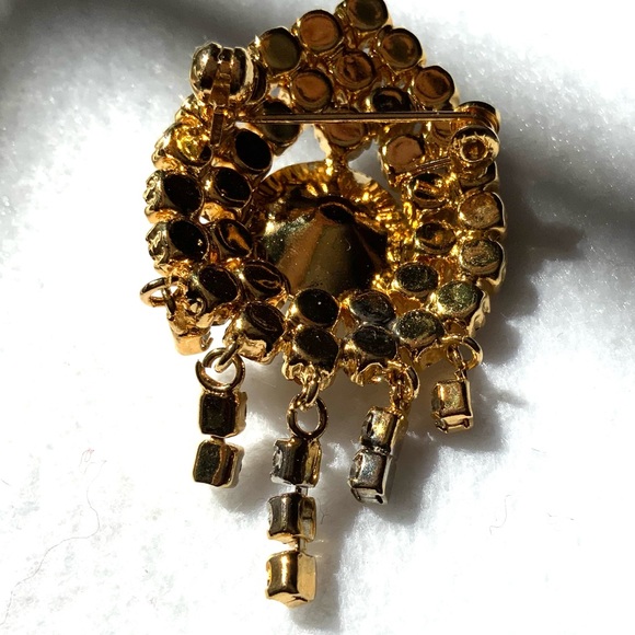 Vintage 80s Rhinestone Brooch - Picture 6 of 8